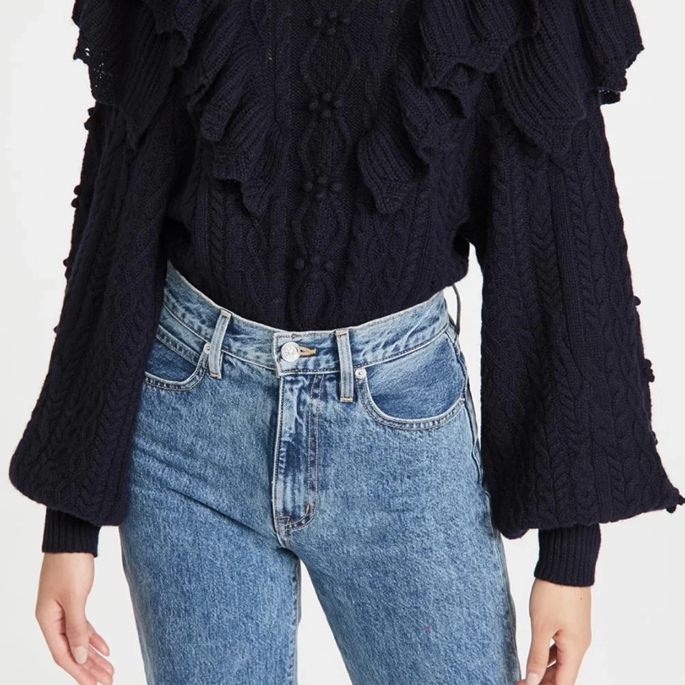Autumn Cashmere Victorian Cable Knit Ruffled Sweatee - Picture 11 of 16